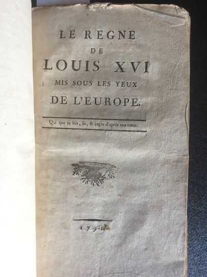 null REVOLUTION Française - LOUIS XVI: Réunion de 4 plaquettes in-12 brochées ensemble...