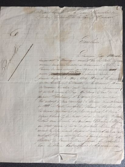 null [LEGION d'HONNEUR] Lettre manuscrite datée 1869: demande de décoration de l'Ordre...