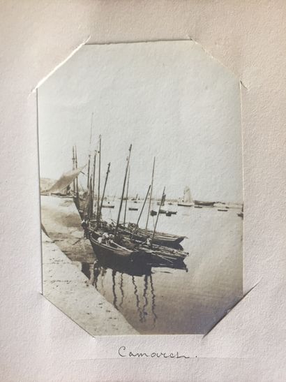 null BRITTANY] Grey cloth oblong (10.5 x 17 cm) album containing 80 original photographs...