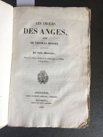 null MOORE (Thomas): Les amours des Anges, poem by Thomas Moore, translated into...