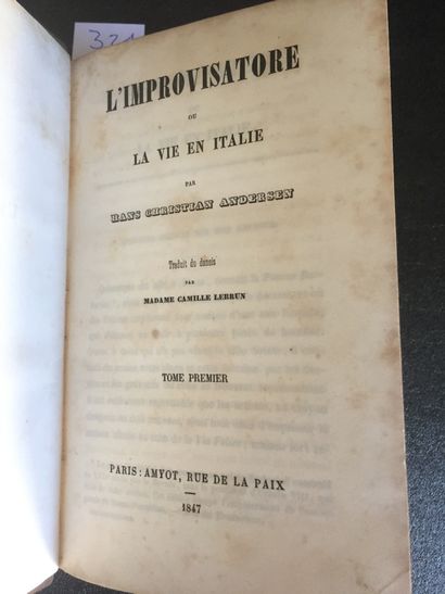 null ANDERSEN (H.-C.): The Improvisatore or Life in Italy. Translated from the Danish...