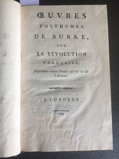 null French REVOLUTION] Posthumous works of Burke, on the French Revolution. Preceded...