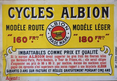 null 
Cyclisme / Albion / Bordeaux. Affiche originale non entoilée. "Cycles Albion,...