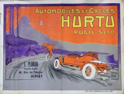 null 
Automobile / HURTU / Rueil. Affiche originale non entoilée. "Automobiles et...