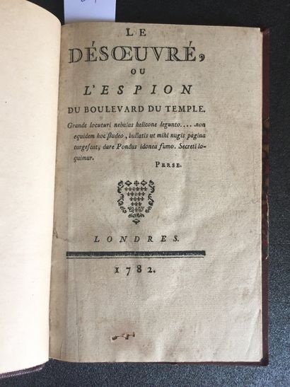 null [MAYEUR de SAINT PAUL] Le Désoeuvré ou l’espion du boulevard du Temple. Londres,...