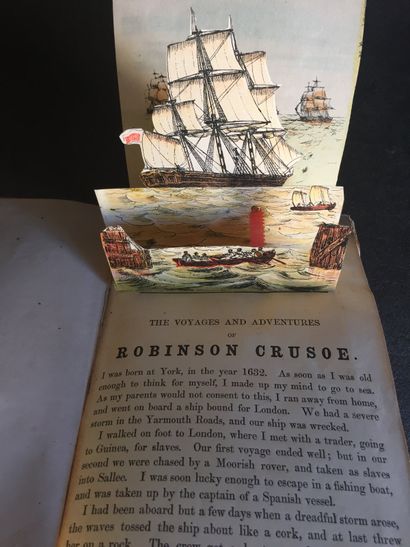 null POP-UP : Deans New Scenic books n°2 : Robinson Crusoe. London, Dean Son, 1867....