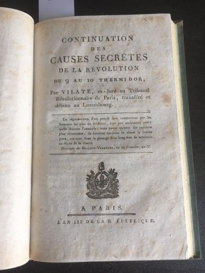 null [REVOLUTION Française] 3 ouvrages reliés en 1 vol. in-8 bradel de cartonnage...
