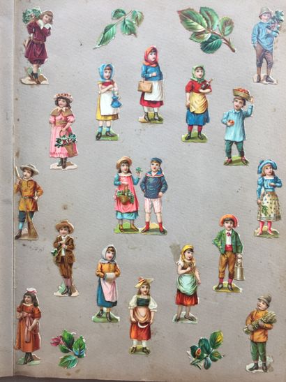 null CHROMOLITHOGRAPHIES Important collection of about 250 cut-outs, pasted on the...