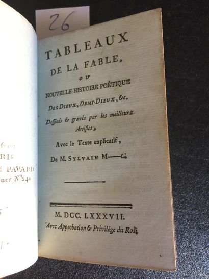 null Sylvain MARECHAL : Tableaux de la fable ou nouvelle histoire poétique des Dieux,...