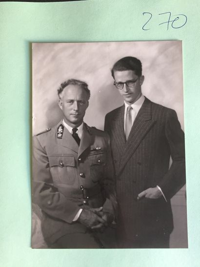 null Belgium: Original photograph of King Leopold III and his son King Baudouin....