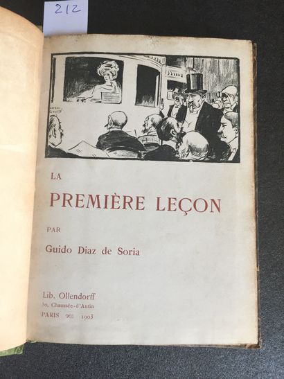 null DIAZ de SORIA (Guido): La Première leçon. Ollendorff, 1903. Grand in-12 bradel...