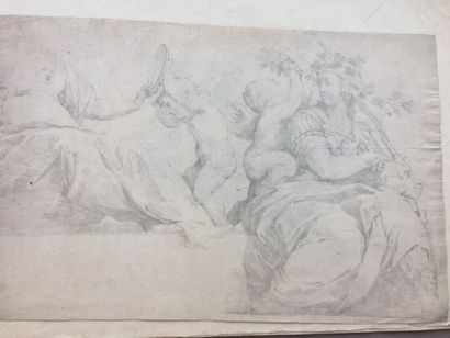 null Antique drawings : Meeting of 4 old drawings made on paper with pencil. Various...