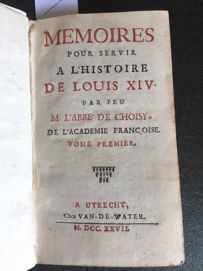 null Abbé de CHOISY: Mémoires pour servir à l'histoire de Louis XIV. Utrecht, Van...