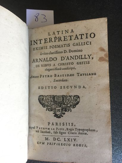 null ARNAUD d'ANDILLY: Latina interpretatio eximii poematis gallici à vito clarissimo...