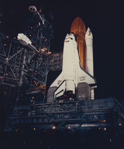 NASA NASA. Space Shuttle ATLANTIS (Mission STS 51-J) is ready to launch from its...