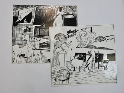 null Lot de papier (ensemble de 18 estampes et dessins)