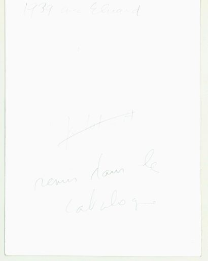 null MAN RAY (1890-1976). Autoportrait avec Paul Eluard. Circa 1939. Sur verso, annotations...