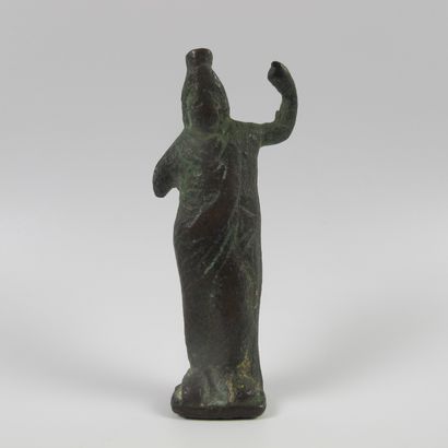 null Statuette de Jupiter Sérapis coiffé du modius. Bronze. L 7.5cm. Style romai...