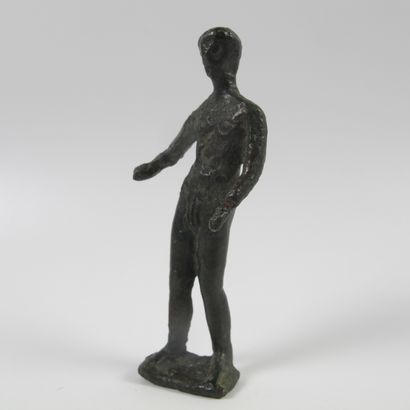 null Statuette d’éphèbe en bronze. H 7cm. Style gréco-romain.