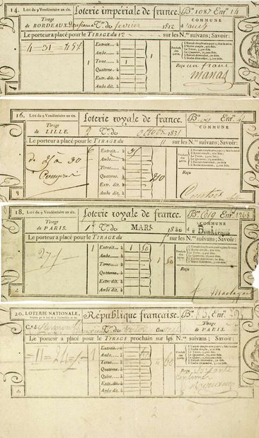 null 4 LOTTERY TICKETS, NATIONAL, IMPERIAL and ROYAL : "NATIONAL LOTTERY" Commune...