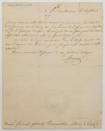 null LA MALMAISON (92) 1801 - BOURRIENNE (Louis Antoine Fauvelet de) Diplomate, Secrétaire...