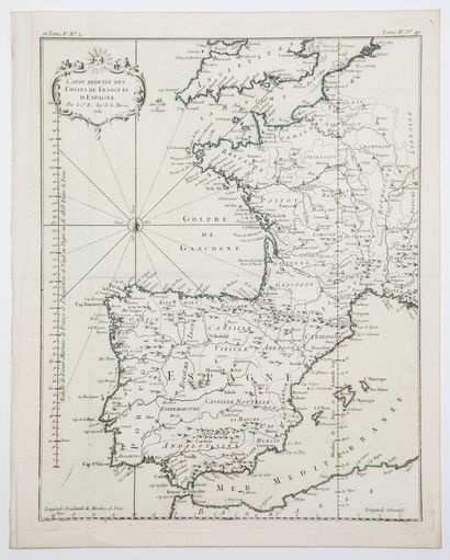 null "Reduced map of the COASTS OF FRANCE AND SPAIN by Sr B.. Marine Engineer 1761."...