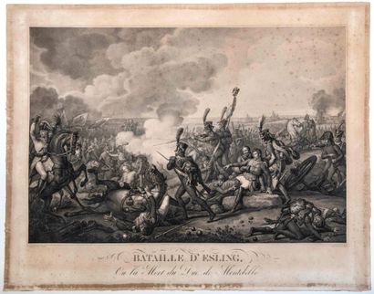 null EMPIRE. 1809. THE DEATH OF MARSHAL LANNES. Engraving "BATAILLE D'ESSLING ou...
