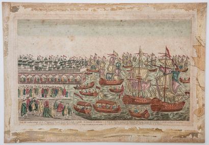 null SPAIN. CARTHAGEN. "View of the Embarkation of the Infanta of Spain, Wife of...
