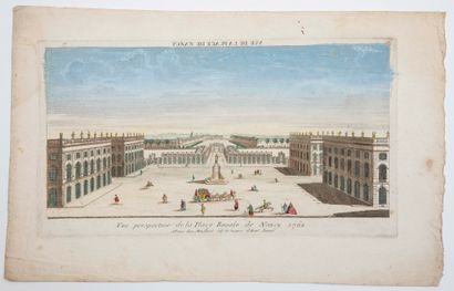 null NANCY (54). Optical view: "Vue perspective de la Place Royale de NANCY, 1760"...