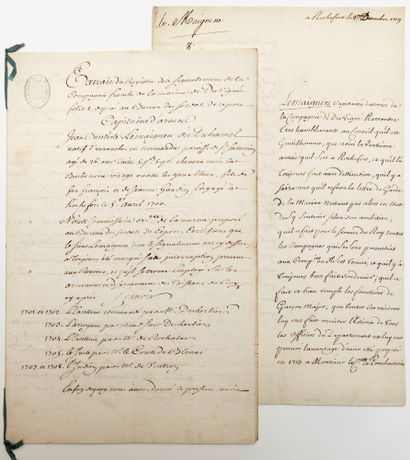null MARINE. ROCHEFORT (17). AVRANCHES (50). 2 Documents concerning Jean Baptiste...