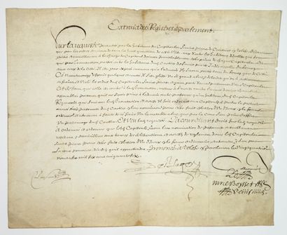 null HAUTE-GARONNE. 1656. Capitoulat of SAINT-PIERRE-DES-CUISINES in TOULOUSE. Extract...