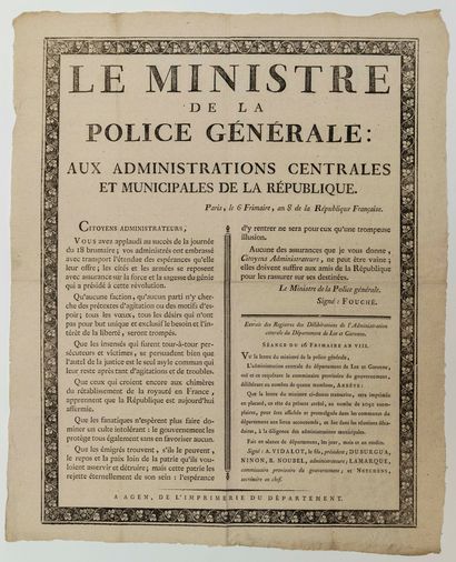 null LOT-ET-GARONNE. Address of FOUCHÉ, the Minister of the General Police force,...