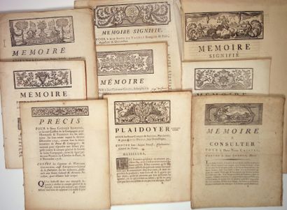 null 10 TRIAL MEMORANDUM from 1734 to 1791: "Mémoire signifié, pour le sieur Louis...
