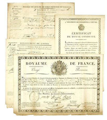 null ATLANTIC PYRÉNÉES. Place of PAU. 4 Military papers of the NCO GÉRIN, native...