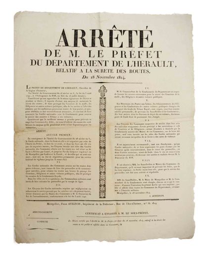 null THEFT OF THE MAILS OF THE MAIL TRUNK. "Decree of J. AUBERNON Prefect of the...