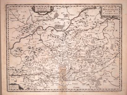 null Map XVIIth c. : "De Duché de BOURGOGNE et le Comté de CHAROLAIS. "The Duche...