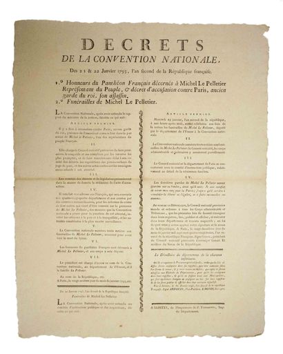 null LEPELLETIER DE SAINT-FARGEAU IN THE PANTHEON. 1793 : "Decrees of the National...