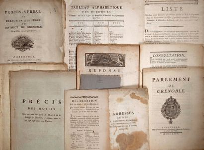 null DAUPHINÉ. ISÈRE. GRENOBLE. 11 Imprimés (1775/1792) : «Parlement de GRENOBLE»,...