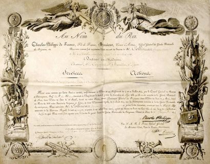 null LYS DECORATION BRIEF, as granted to the National Guard of PARIS, issued to Mr....