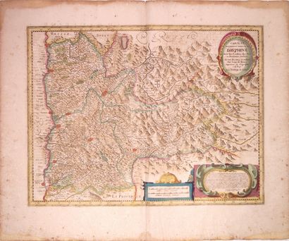 null Map XVIIth c. : "Map and general description of DAUPHINÉ with the borders of...