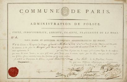 null «COMMUNE DE PARIS. Administration de POLICE.» Nomination du Citoyen DIDIER,...