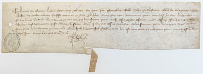 null TOURAINE. CHINON (37). Charter on vellum of 1390: In the Court of Monseigneur...