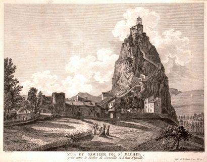 null HAUTE-LOIRE. SAINT-MICHEL D'AIGUILHE ROCK. Engraving: "View of the Rock of Saint...