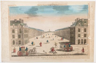 null PARIS. "Perspective view of LA PLACE DAUPHINE in Paris, from the side of the...
