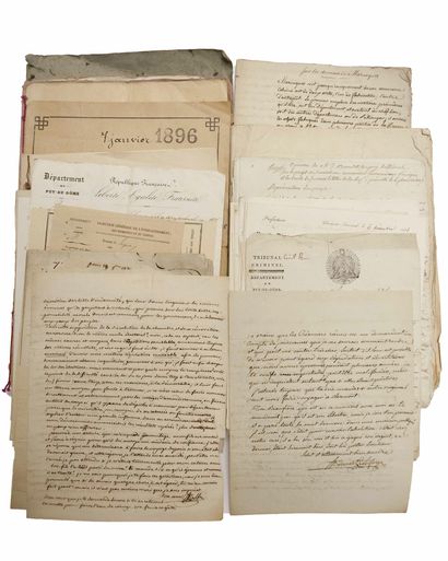 null BAUDET-LAFARGE (Important family of the PUY-DE-DÔME). 60 letters and documents...