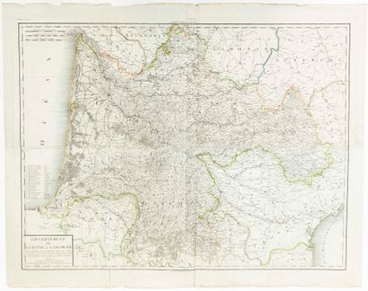 null Map "GOUVERNEMENT DE GUIENNE ET GASCOGNE" by E. Mentelle and P.G. Chanlaire,...
