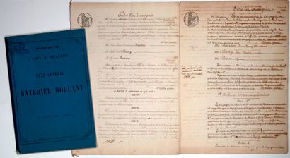null CHEMIN DE FER, PARIS-ORLÉANS-BORDEAUX. 1845. (CRÉATION DE LA LIGNE). 2 Traités...
