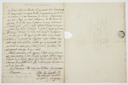 null CARPENTRAS (84) 17 Juillet 1815. Lettre autographe signée Joseph François Louis...