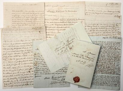 null LE DÉZERT (MANCHE). 13 Lettres adressées à Mr et Madame De BONVOULOIR au Château...