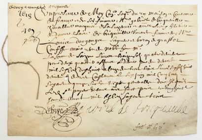 null NORMANDIE. Pièce signée «Gabriel de BRIQUEVILLE, Marquis de la Luzerne, et autres...